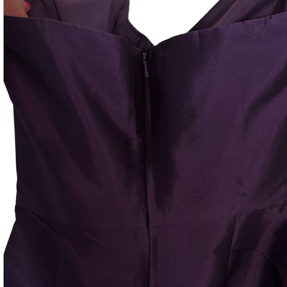 Alfred Sung Dress Womens Size 4 Formal Purple Strapless Ruched 90s Y2K Vintage - Picture 7 of 8
